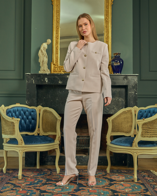 Elevated Classic Collarless Suit Set