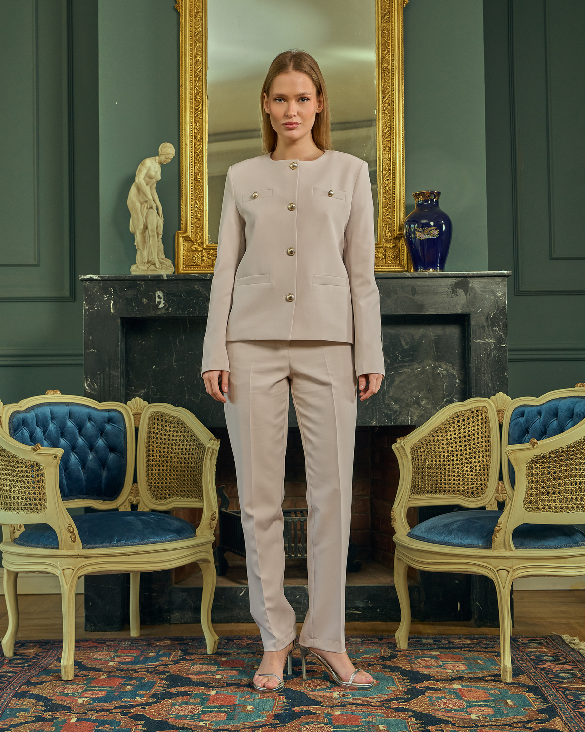 Elevated Classic Collarless Suit Set