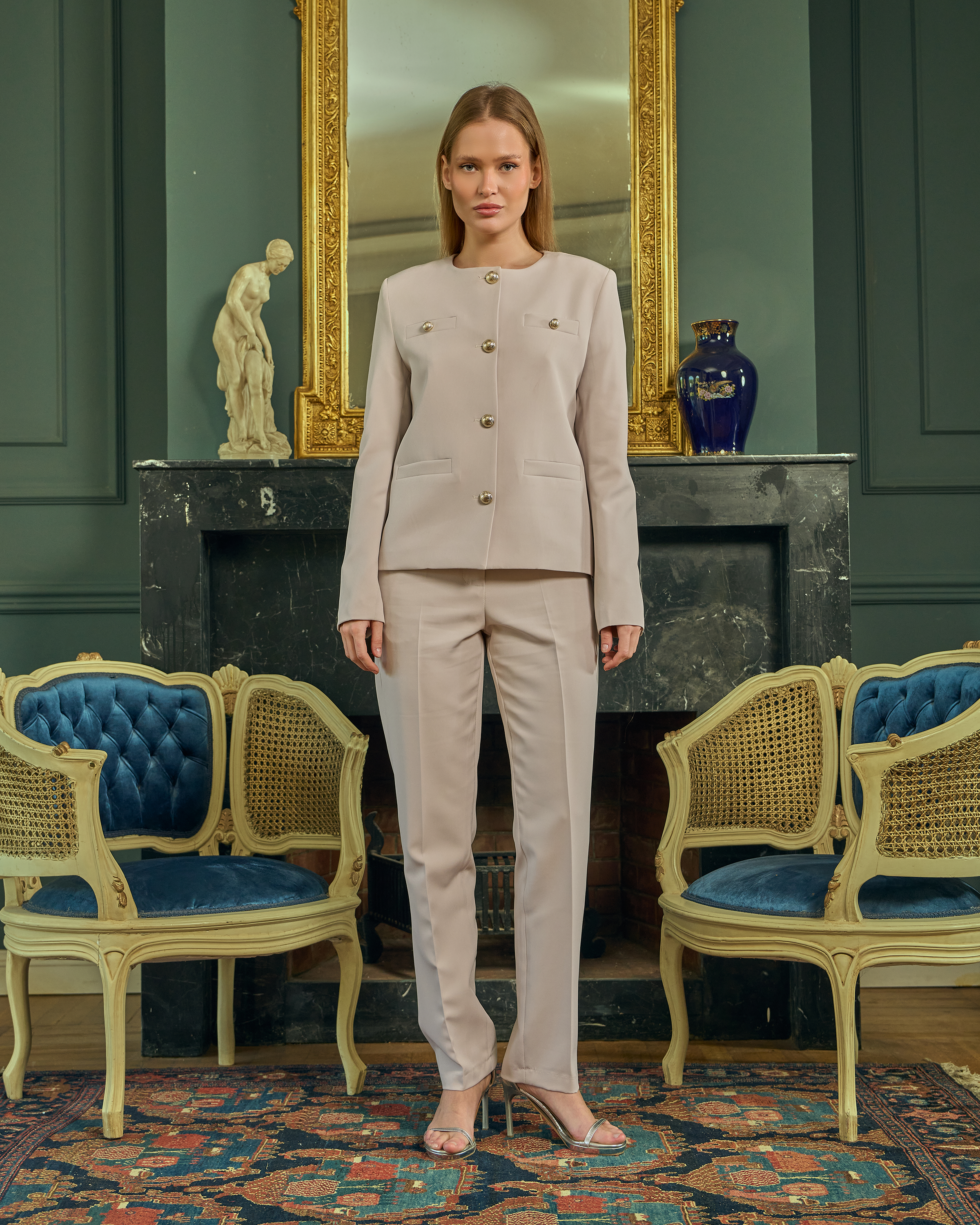 Elevated Classic Collarless Suit Set — 10