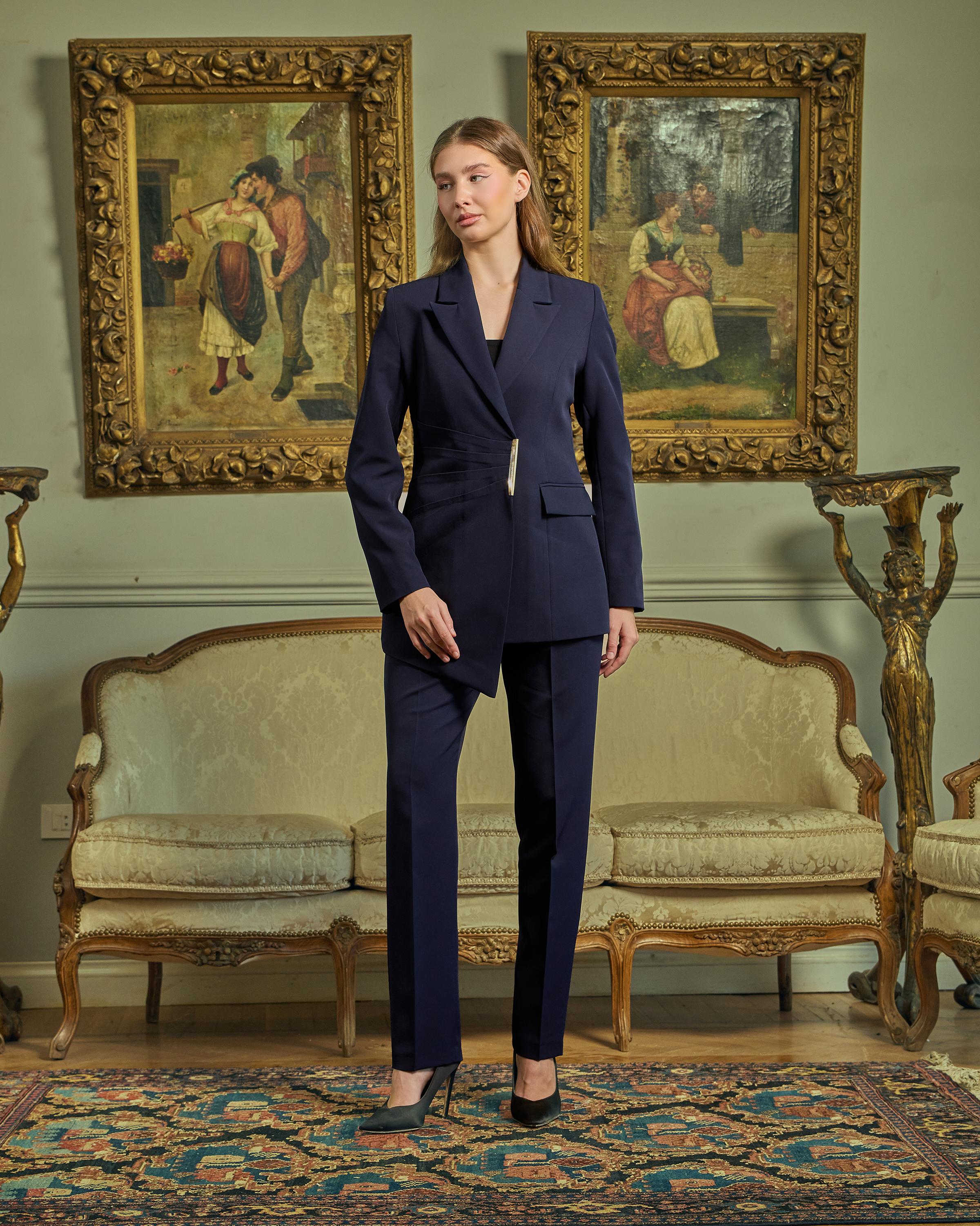 Sculptural Waist Tailored Suit Set — 1
