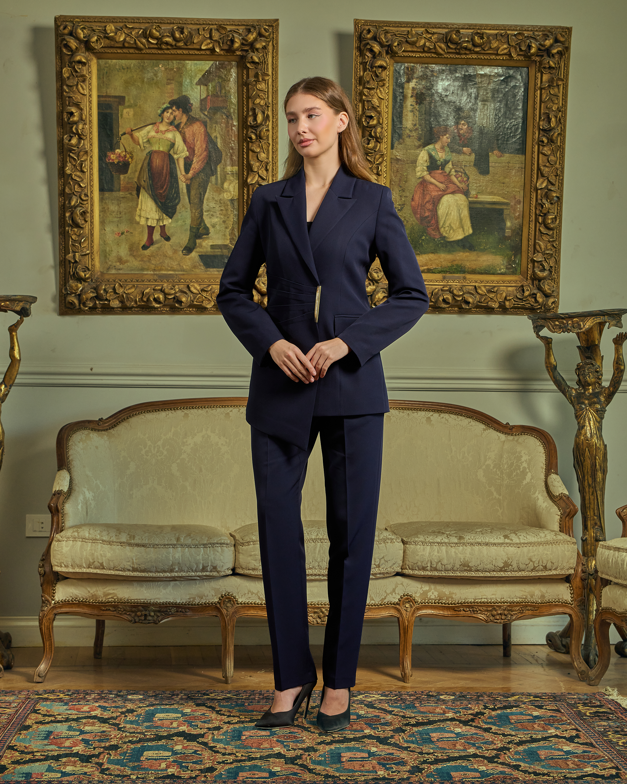 Sculptural Waist Tailored Suit Set — 14