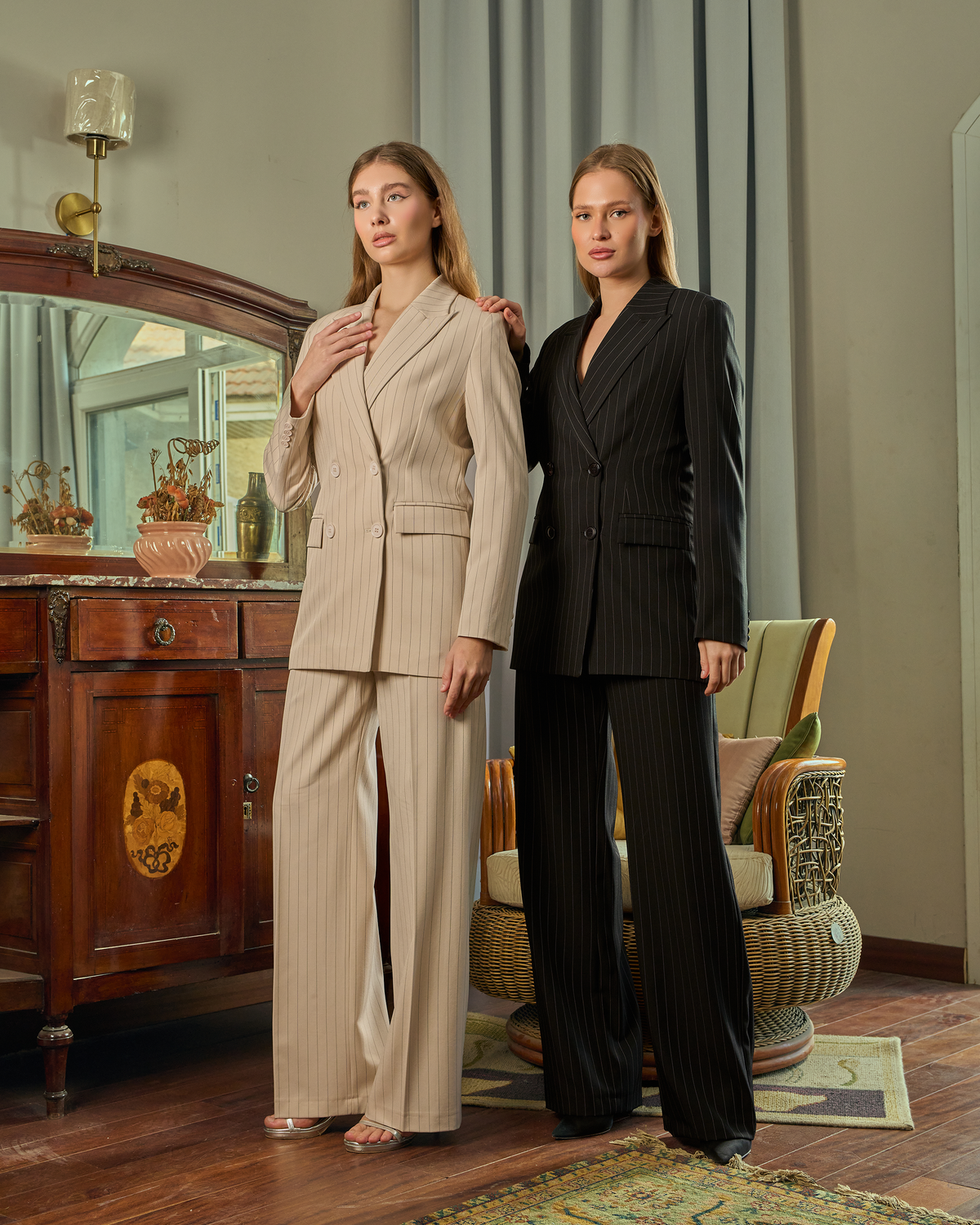 Sophisticated Pinstripe Pant Suit