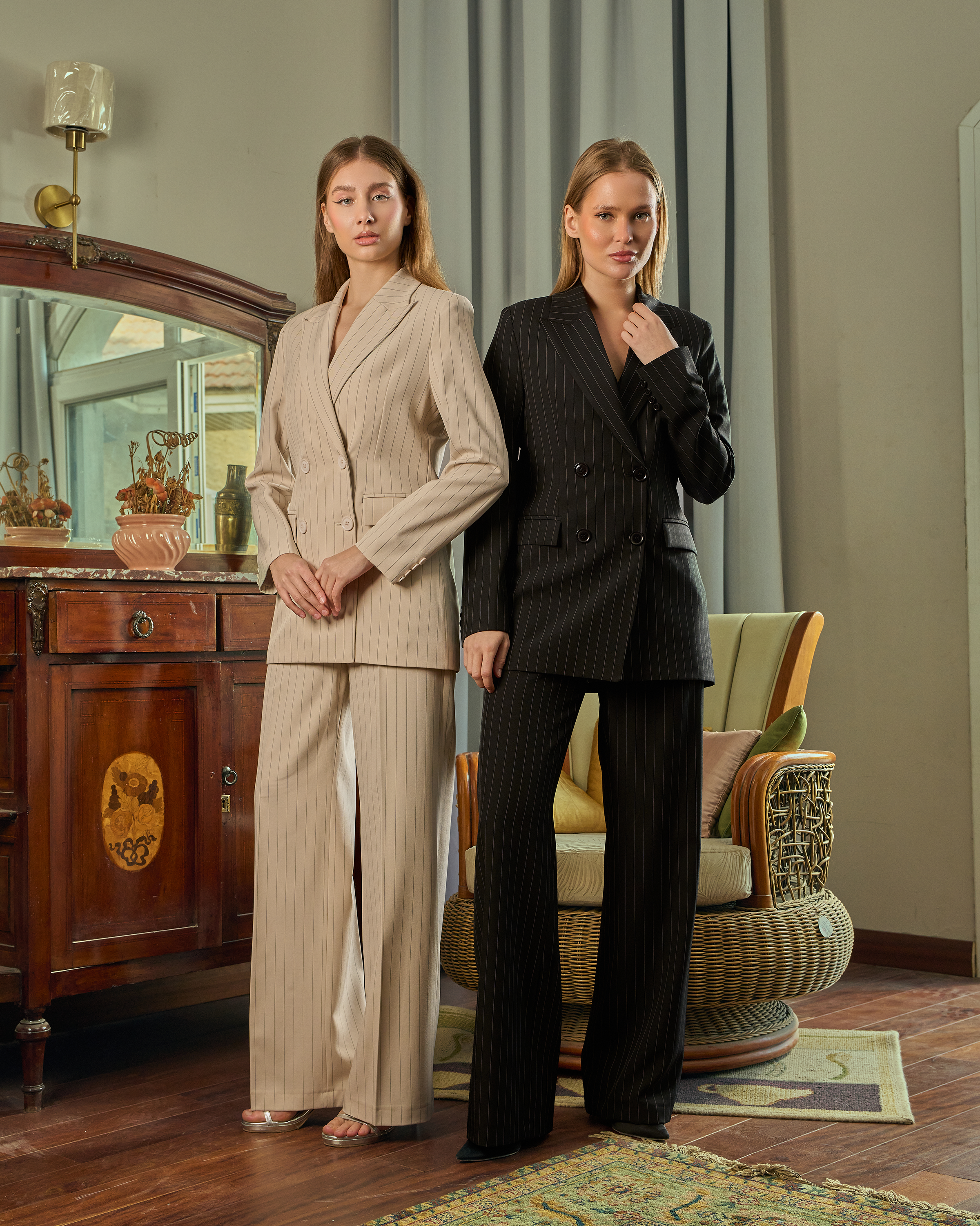 Sophisticated Pinstripe Pant Suit — 6
