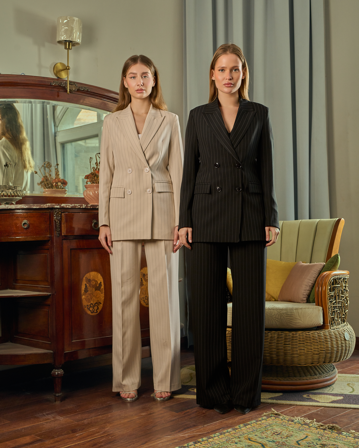 Sophisticated Pinstripe Pant Suit