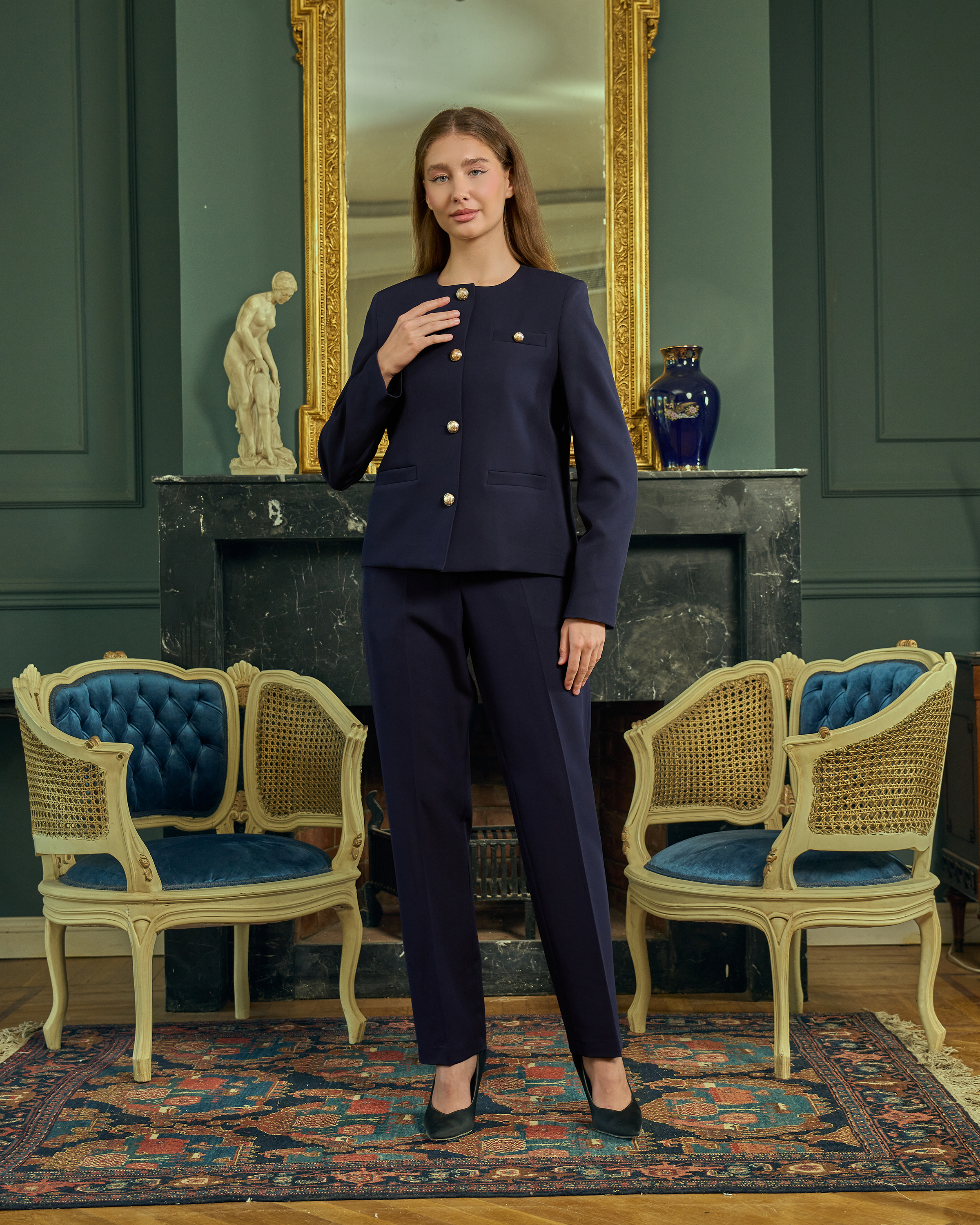 Elevated Classic Collarless Suit Set