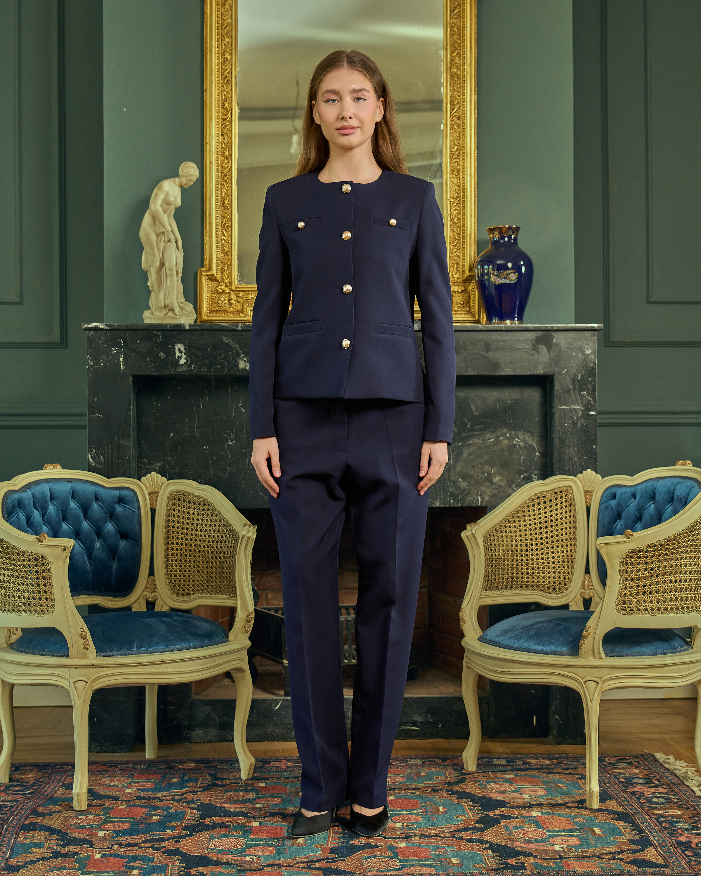 Elevated Classic Collarless Suit Set — 4