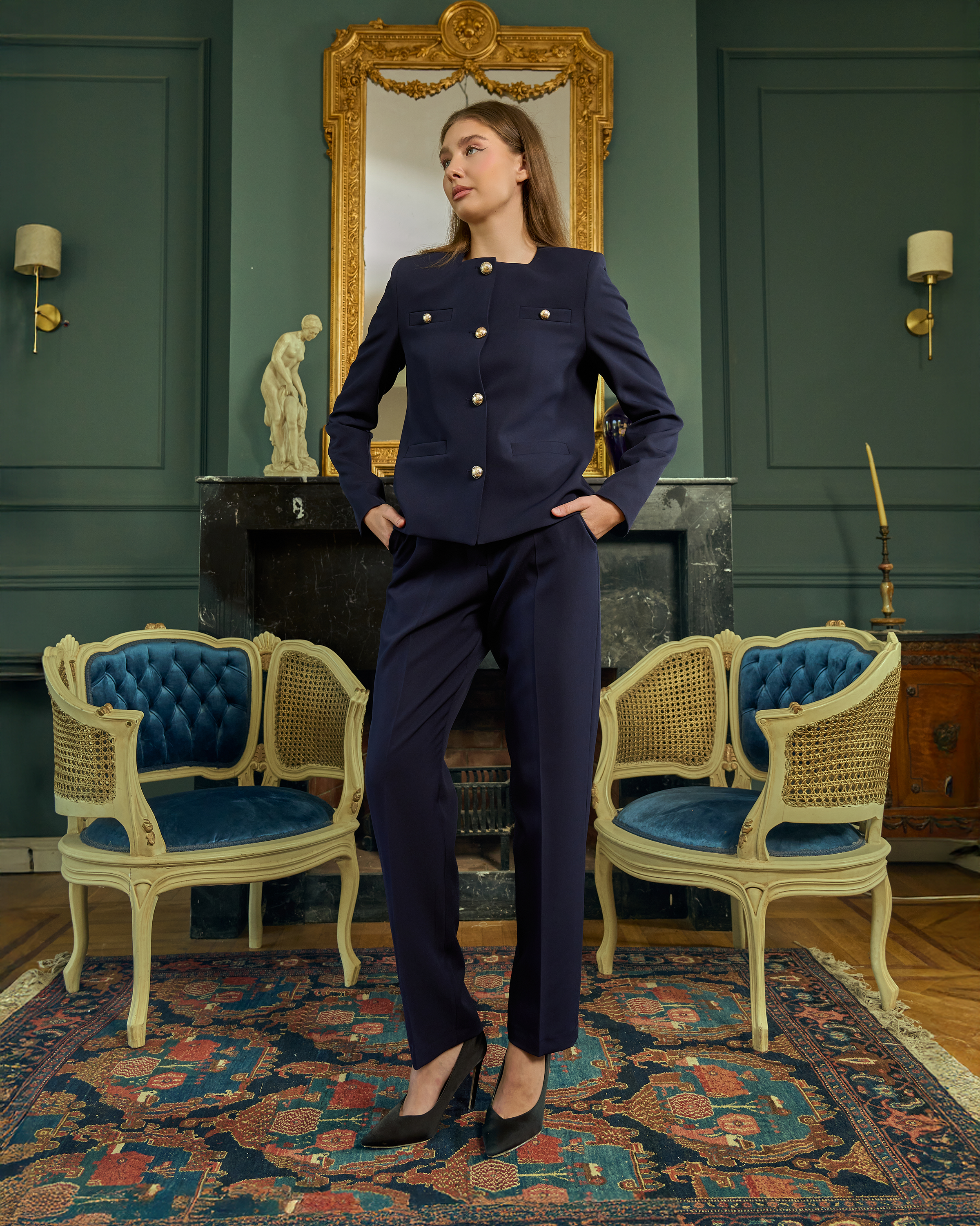 Elevated Classic Collarless Suit Set — 5