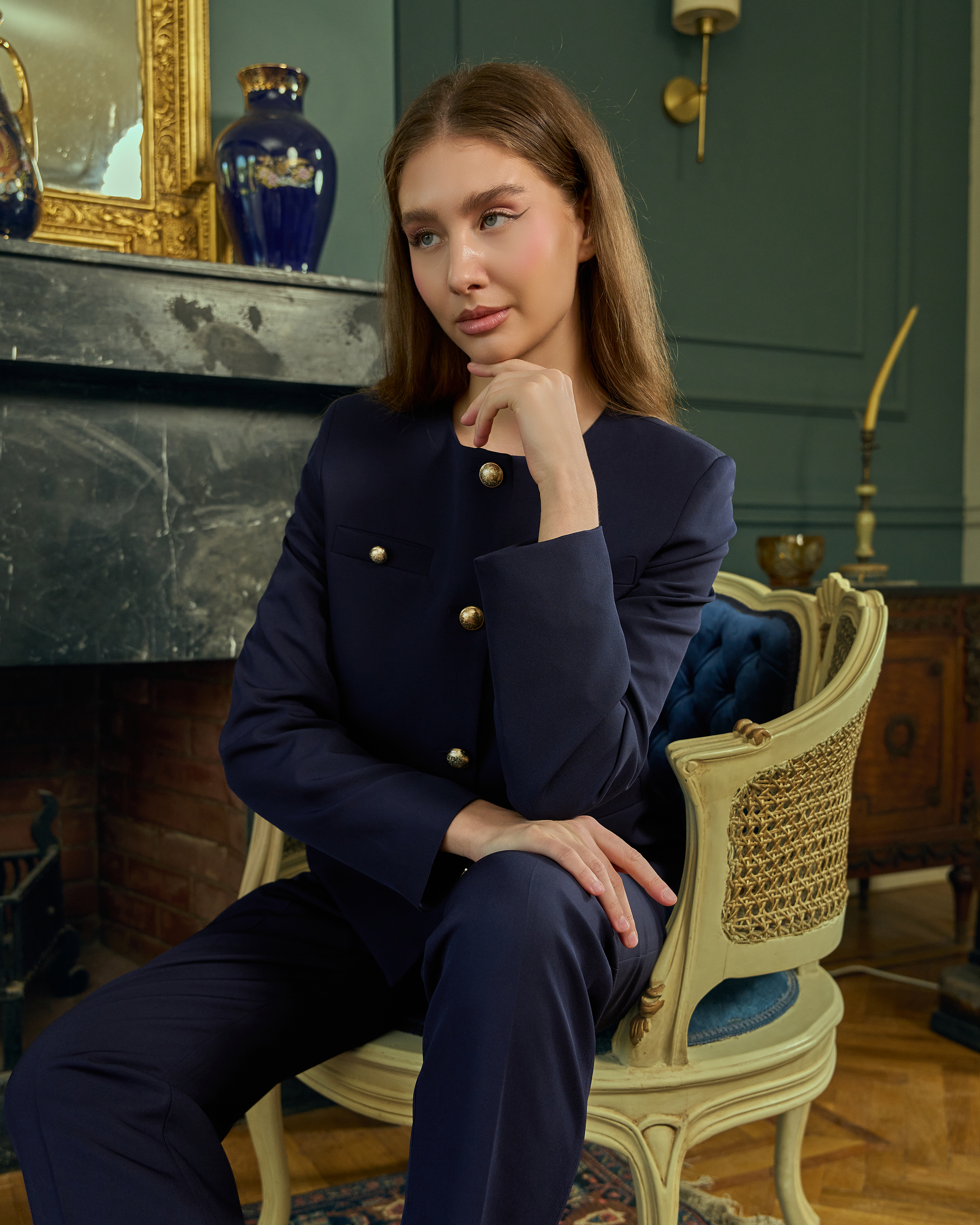 Elevated Classic Collarless Suit Set — 6