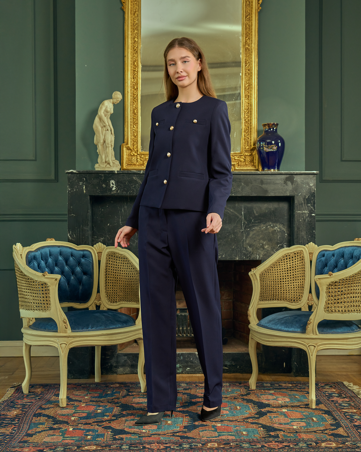 Elevated Classic Collarless Suit Set